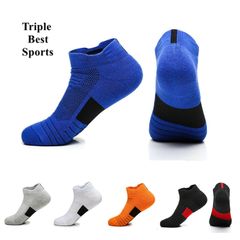 5 Pairs Men's Adult Size Professional Basketball Running Compression Ankle Short Cotton Sports Socks For Men Man 5 Pairs Different Color EU size 37-45