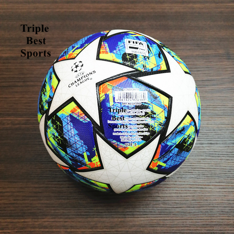 1 Set With Gift Pump Professional FIFA UEFA Champions League Match Mens Size 5 Five Training Football Futsal Soccer Ball Sports White Referee Boots With Gift Inflation
