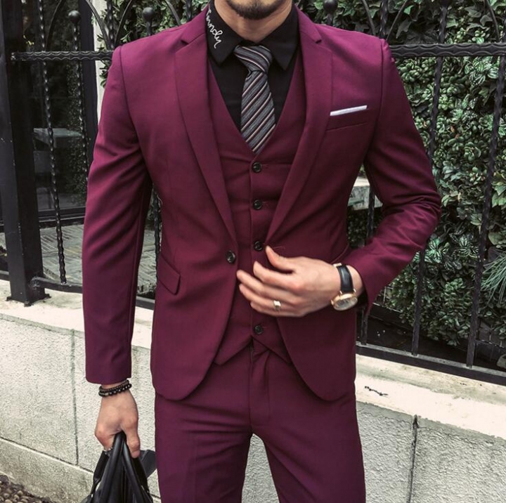 New Arrival Men Business Suit Slim Fit Classic  Suits Good Quality Wedding Suits For Men 3 Pieces
