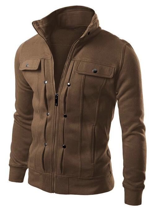 M&amp;J Jacket Men Causal Jackets Mens Stand Collar Fashion Bomber Jacket For Men Coat Male