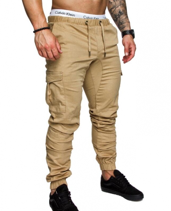 M&amp;J Men Pants Hip Hop Harem Joggers Pants  Male Trousers Joggers Solid Multi-pocket Pants Sweatpants