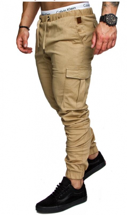 M&amp;J Men Pants Hip Hop Harem Joggers Pants  Male Trousers Joggers Solid Multi-pocket Pants Sweatpants