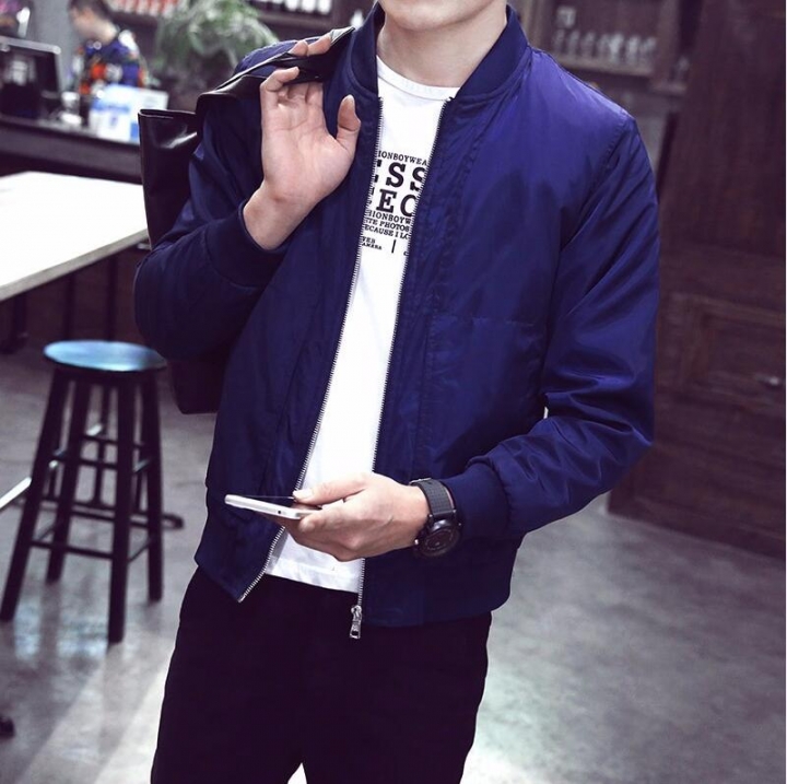 New Arrival Spring Autumn Men&apos;s Jackets Solid Fashion Coats Male Casual Slim Stand Collar Jacket