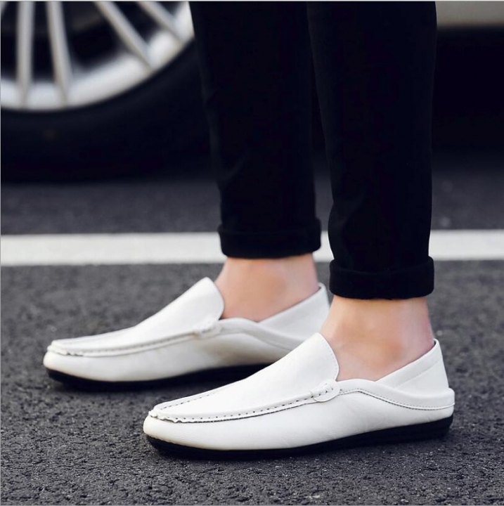 Soft Moccasins Men Loafers Genuine Leather Shoes Men Flats Gommino Driving Shoes,01 Gray,12