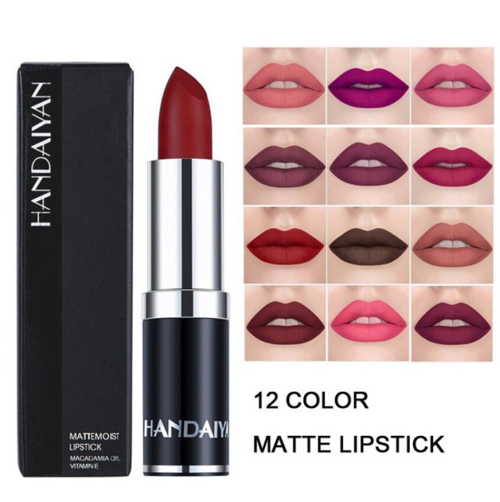 4Pcs Velvet Matte Lipstick Makeup12 Colors Nude Long Lasting Pigment LipsStick Cosmetic Lip Rouge