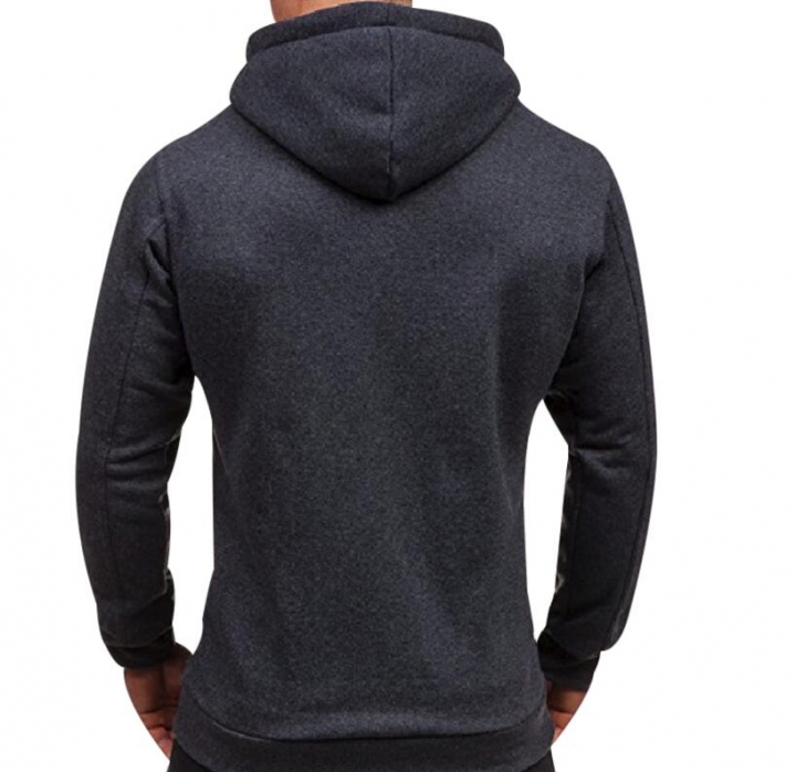 Plus Size Men&apos;s Hoodies Tracksuit Drawstring Pocket Sweatshirt Long Sleeve Zip Slim Coat Male Jacket