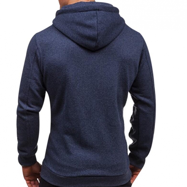 Plus Size Men&apos;s Hoodies Tracksuit Drawstring Pocket Sweatshirt Long Sleeve Zip Slim Coat Male Jacket