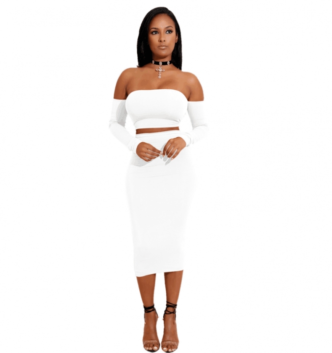 M&J 2Pcs Sexy Off Shoulder Bodycon Backless Dresses Women Celebrity Party Office Club Dresses