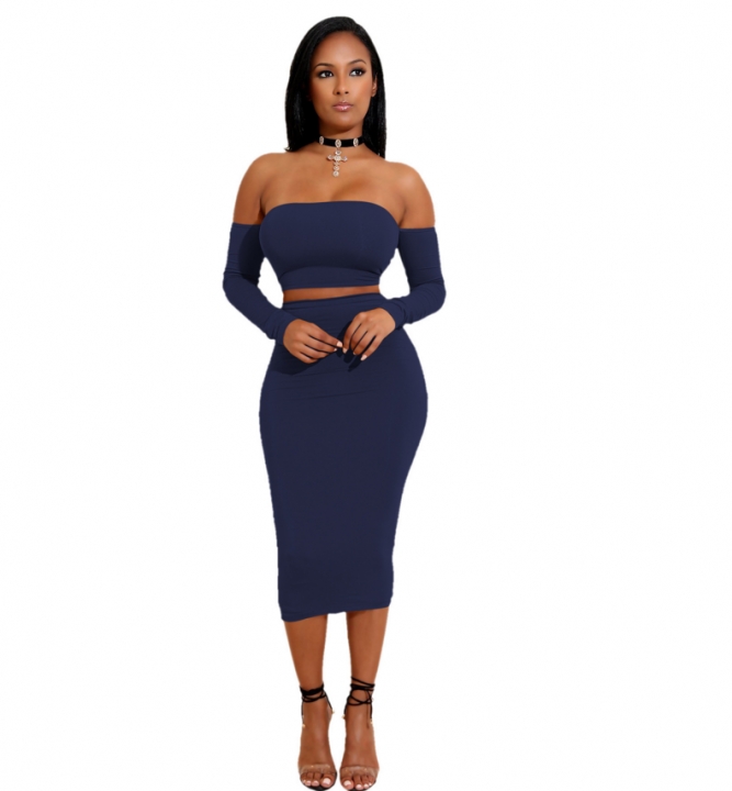 M&J 2Pcs Sexy Off Shoulder Bodycon Backless Dresses Women Celebrity Party Office Club Dresses