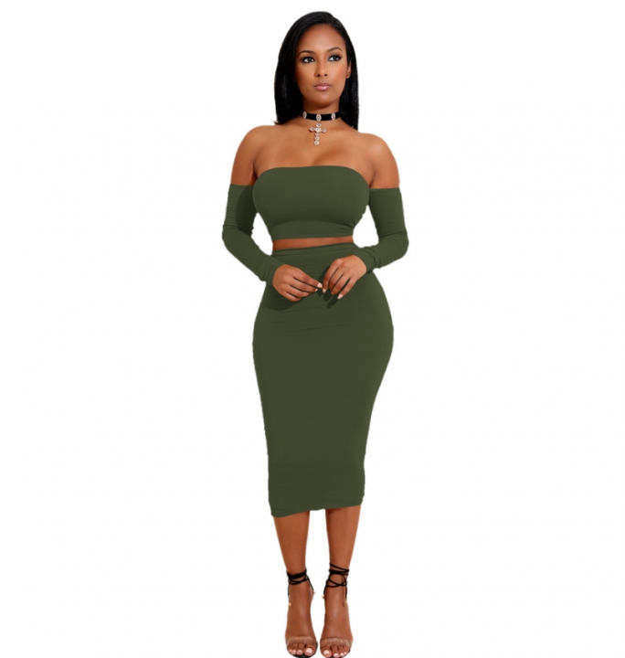 M&J 2Pcs Sexy Off Shoulder Bodycon Backless Dresses Women Celebrity Party Office Club Dresses