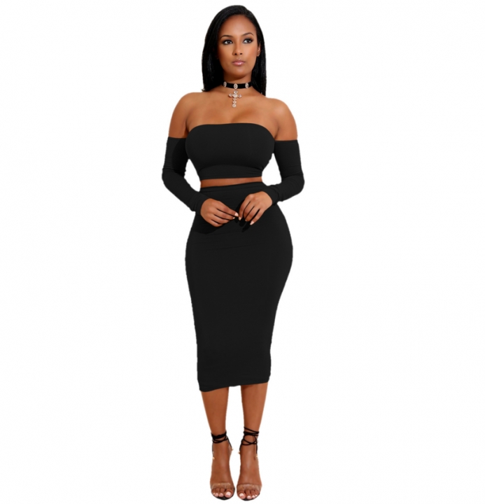 M&J 2Pcs Sexy Off Shoulder Bodycon Backless Dresses Women Celebrity Party Office Club Dresses