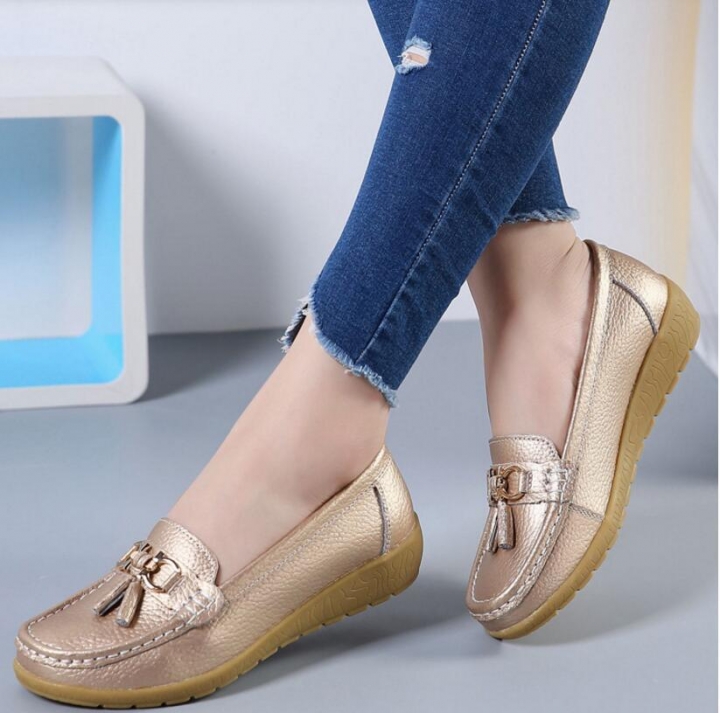 M&J 1 Pairs Plus Size British Style Soft Leather Loafers Shoes Moccasins Flats Women&apos;s Shoes