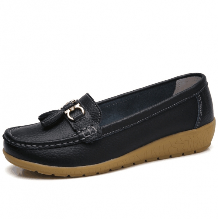 M&J 1 Pairs Plus Size British Style Soft Leather Loafers Shoes Moccasins Flats Women&apos;s Shoes