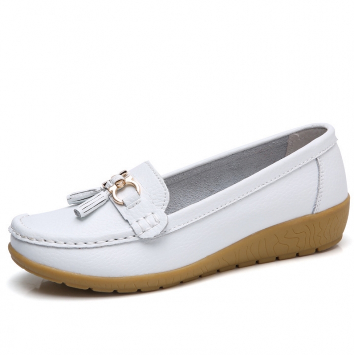 M&J 1 Pairs Plus Size British Style Soft Leather Loafers Shoes Moccasins Flats Women&apos;s Shoes