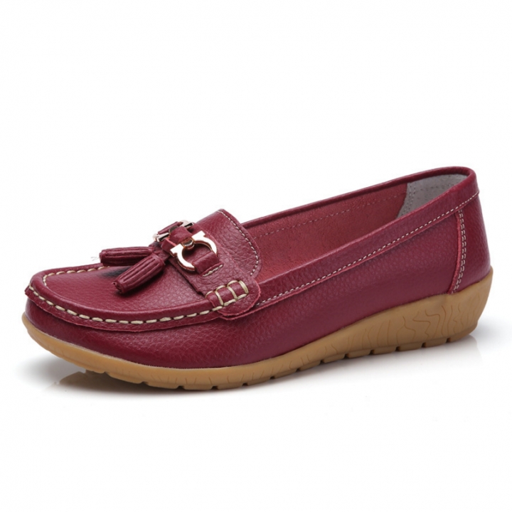 M&J 1 Pairs Plus Size British Style Soft Leather Loafers Shoes Moccasins Flats Women&apos;s Shoes