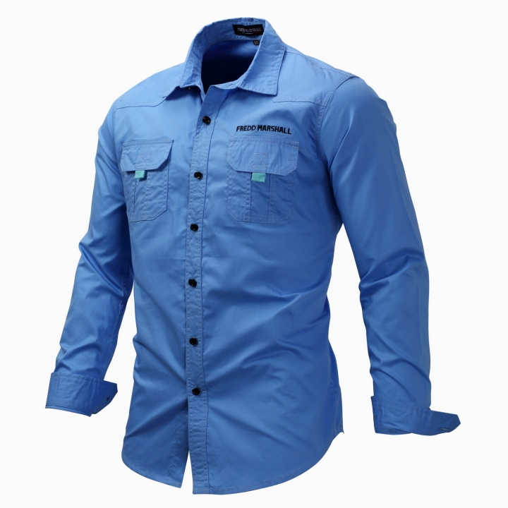 M&amp;J High Quality Cotton Military Shirt Men Long Sleeve Breathable Casual Shirt Man Solid Shirts