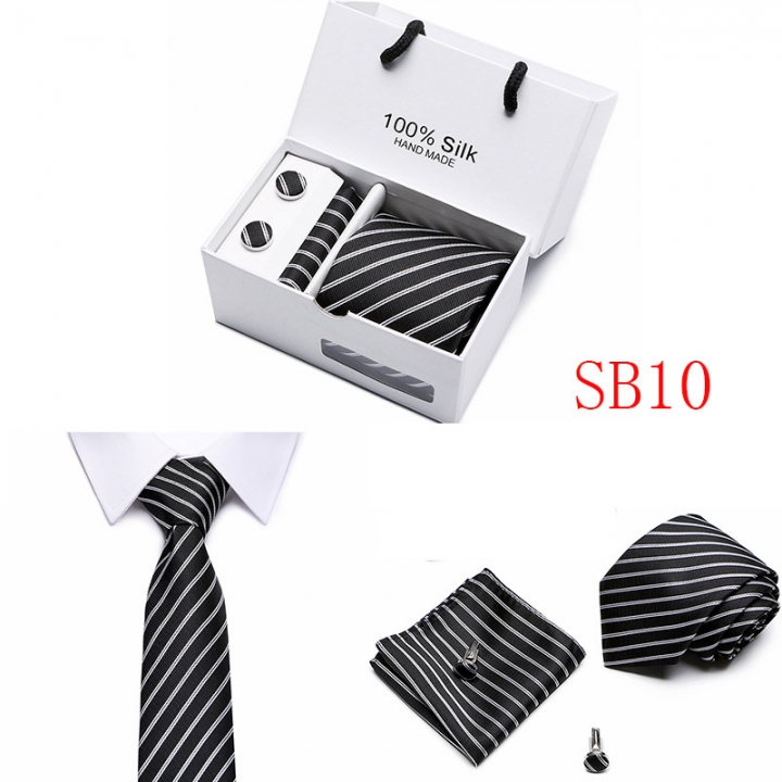 Gift Box 35 Styles Solid Men Ties Fashion Jacquard Woven Silk Neckties For Men Wedding Party Suits