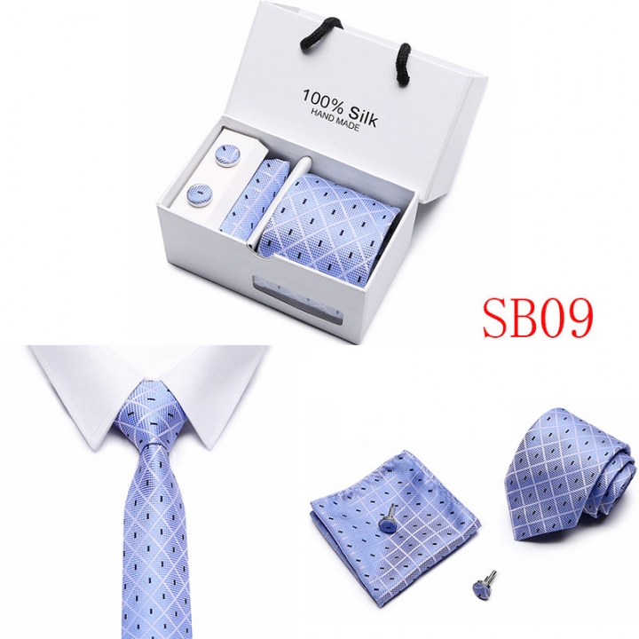 Gift Box 35 Styles Solid Men Ties Fashion Jacquard Woven Silk Neckties For Men Wedding Party Suits
