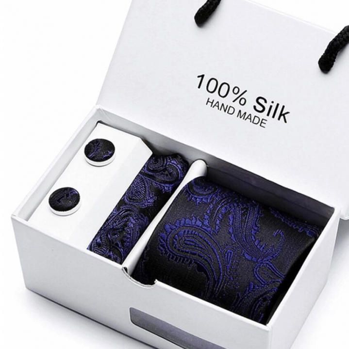 Gift Box 35 Styles Solid Men Ties Fashion Jacquard Woven Silk Neckties For Men Wedding Party Suits