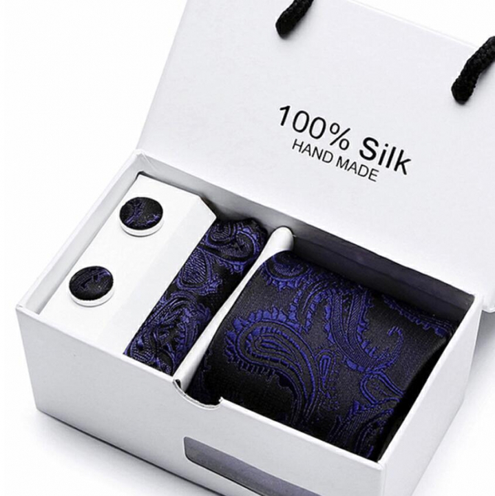 Gift Box 35 Styles Solid Men Ties Fashion Jacquard Woven Silk Neckties For Men Wedding Party Suits