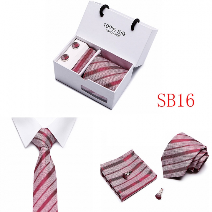 Gift Box 35 Styles Solid Men Ties Fashion Jacquard Woven Silk Neckties For Men Wedding Party Suits
