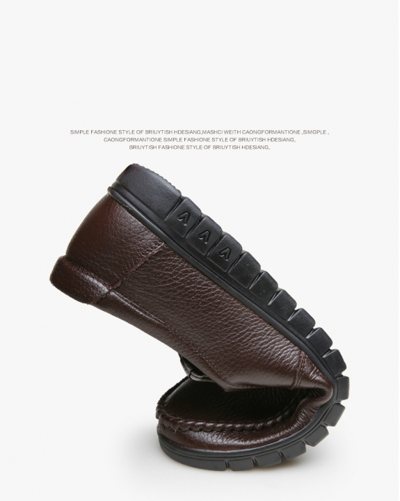 Newly Men&apos;s Genuine Leather Shoes Head Leather Soft Cutout Father Leather Office Official Shoes