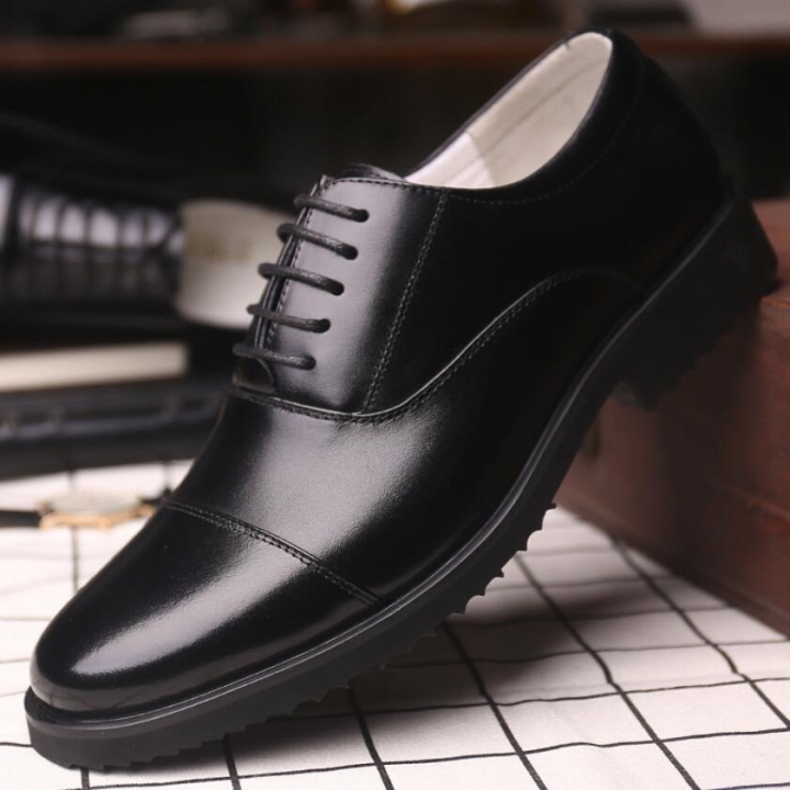 High Quality Men&apos;s Genuine Leather Shoes Office Official Shoes Wedding Party Shoes Male Formal Shoes