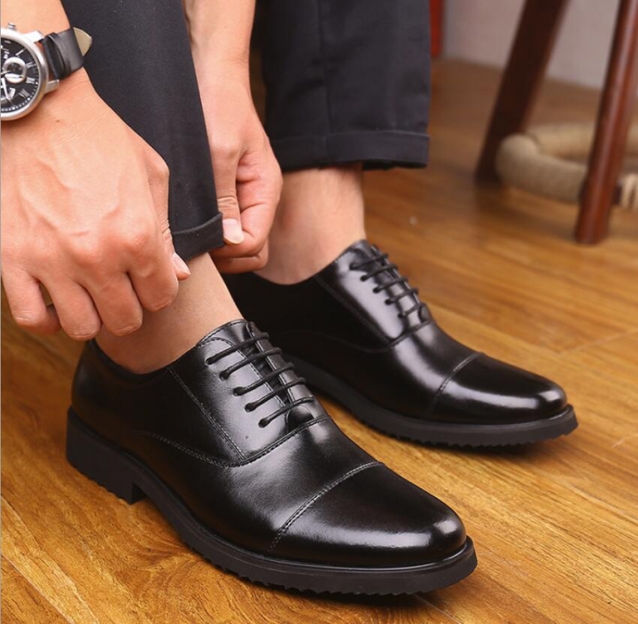 High Quality Men&apos;s Genuine Leather Shoes Office Official Shoes Wedding Party Shoes Male Formal Shoes