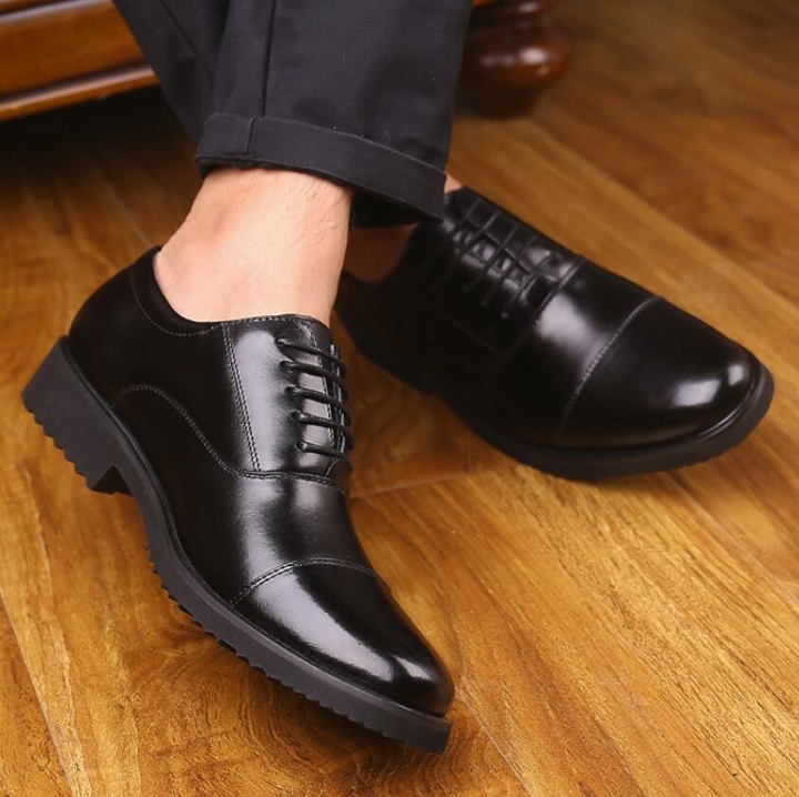 High Quality Men&apos;s Genuine Leather Shoes Office Official Shoes Wedding Party Shoes Male Formal Shoes