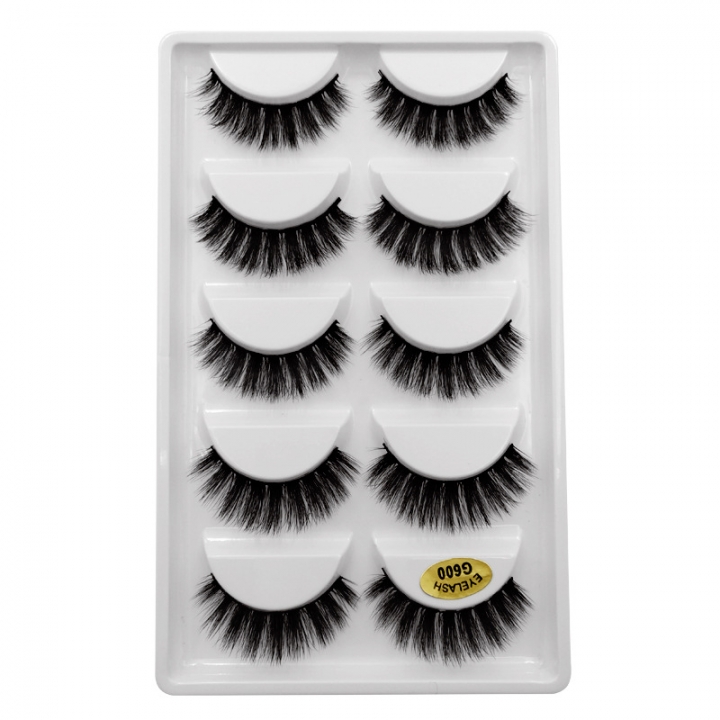 3/5 Pairs Natural False Eyelashes Thick Makeup Real 3D Mink Lashes Soft Eyelash Extension