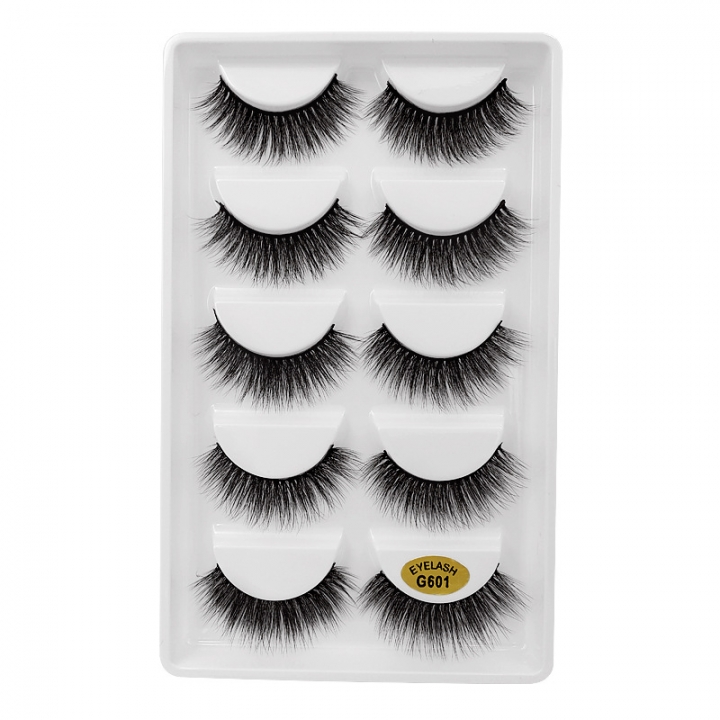 3/5 Pairs Natural False Eyelashes Thick Makeup Real 3D Mink Lashes Soft Eyelash Extension