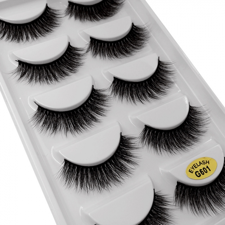 3/5 Pairs Natural False Eyelashes Thick Makeup Real 3D Mink Lashes Soft Eyelash Extension