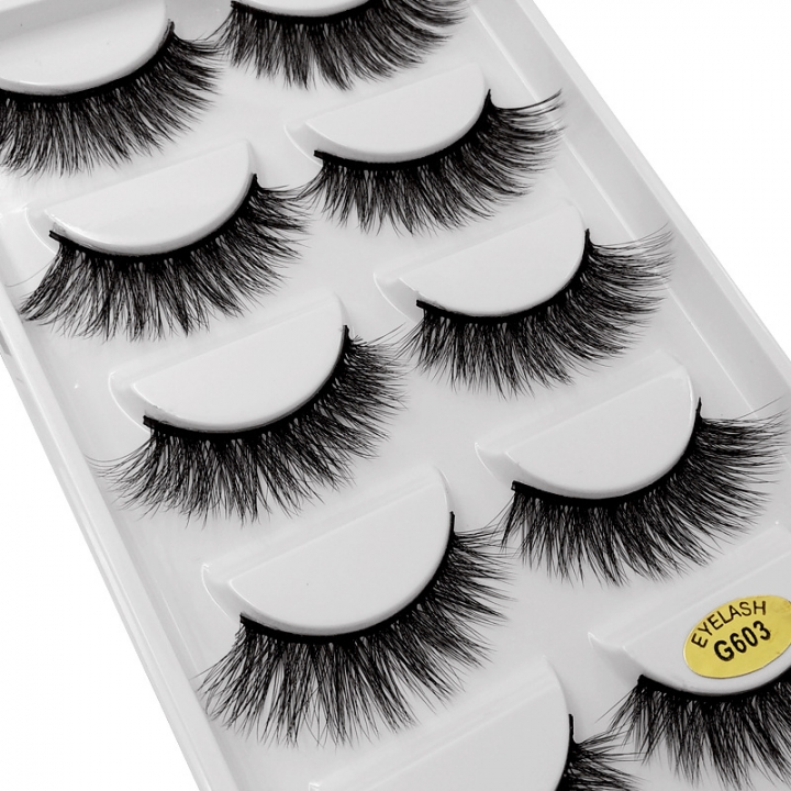 3/5 Pairs Natural False Eyelashes Thick Makeup Real 3D Mink Lashes Soft Eyelash Extension