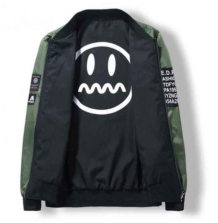 M&amp;J High Quality Men Bomber Jacket Pilot With Patches Both Side Wear Jacket Men Trench Coats