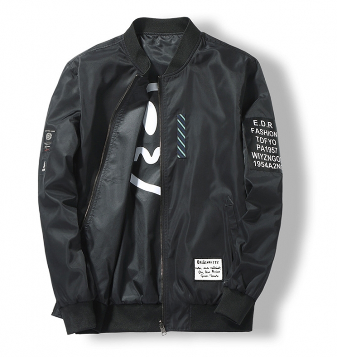 M&amp;J High Quality Men Bomber Jacket Pilot With Patches Both Side Wear Jacket Men Trench Coats
