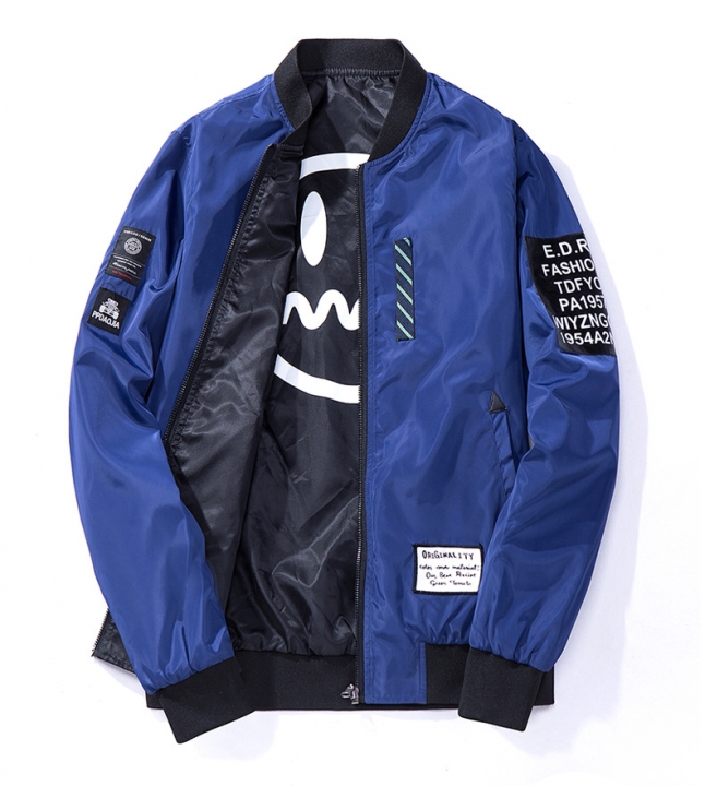 M&amp;J High Quality Men Bomber Jacket Pilot With Patches Both Side Wear Jacket Men Trench Coats