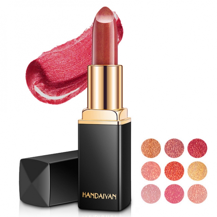 4Pcs Glitter Lipstick Makeup 9 Colors Shimmer Long Lasting Pigment LipsStick Cosmetic Lip Rouge