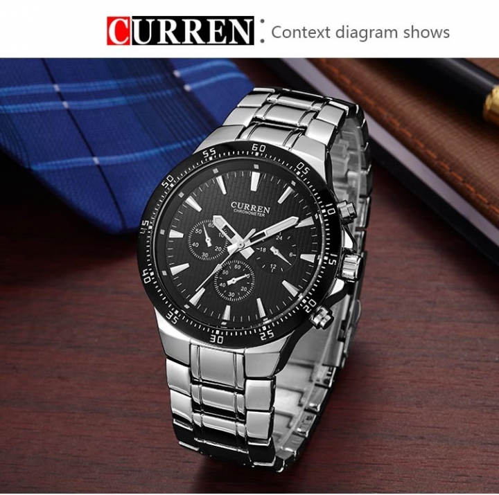 CURREN Men's Watches Business Top Brand  Military Watch Men Full Stainless Steel Watches Wrist Watch