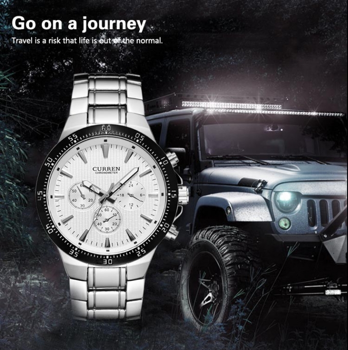 CURREN Men's Watches Business Top Brand  Military Watch Men Full Stainless Steel Watches Wrist Watch