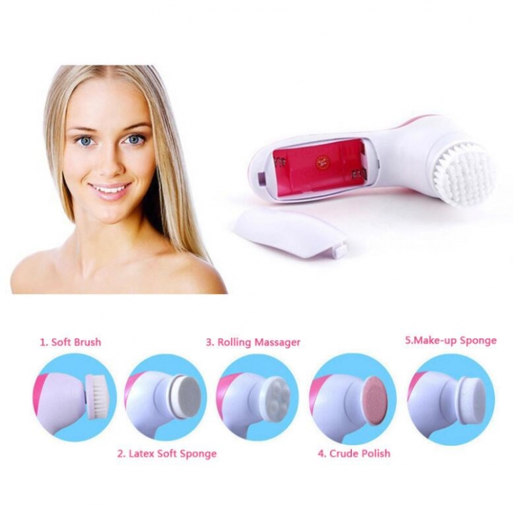 5 in 1 Electric Facial Cleanser Face Cleaning Machine Skin Cleaner Body Cleansing Beauty Brush