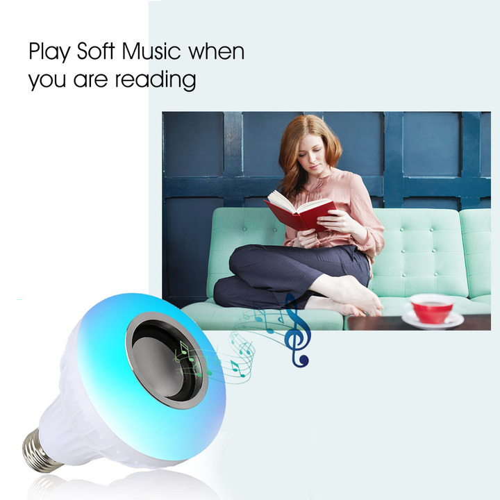 M&amp;J Wireless Bluetooth Speaker Bulb LED Lamp Smart Light Music Player Audio Remote Control Subwoofer