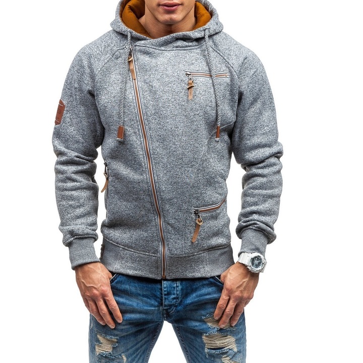 M&J Fashion Casual Men Hoodies Sweatshirt Men Hoodie Pullover Zipper Plus Size Blouse Men Coat