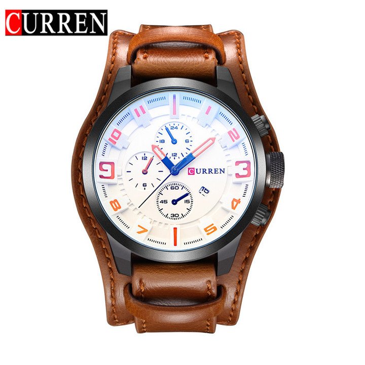 CURREN Watch Men Military Quartz Watches Men&apos;s Watches Top Brand Luxury Leather Sports Wristwatch