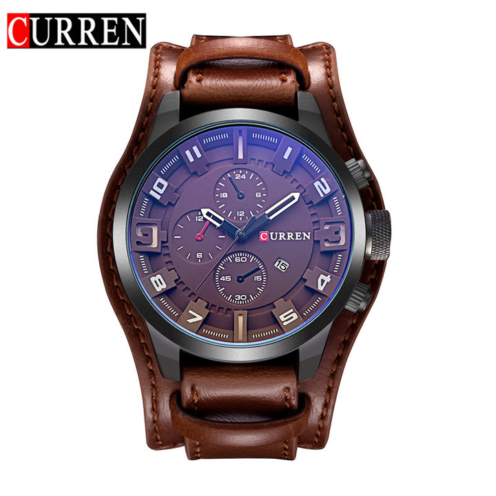CURREN Watch Men Military Quartz Watches Men&apos;s Watches Top Brand Luxury Leather Sports Wristwatch