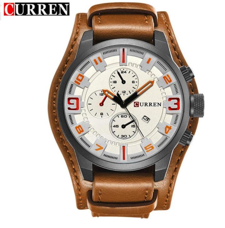 CURREN Watch Men Military Quartz Watches Men&apos;s Watches Top Brand Luxury Leather Sports Wristwatch