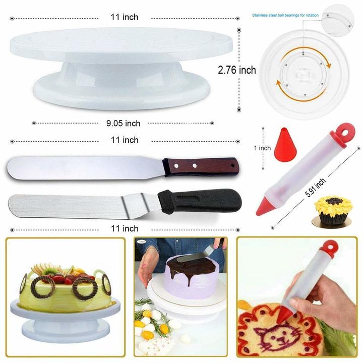 M&amp;J 73PCS Multifunction Cake Decorating Kit Cake Turntable Set Pastry Tube Fondant Tool Kitchen