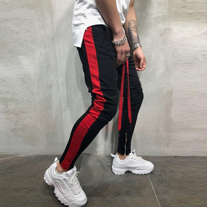 M&J New Men Hip Hop Sweatpants Fitness Joggers Male Side Stripe High Street Hip Trousers Harem Pants