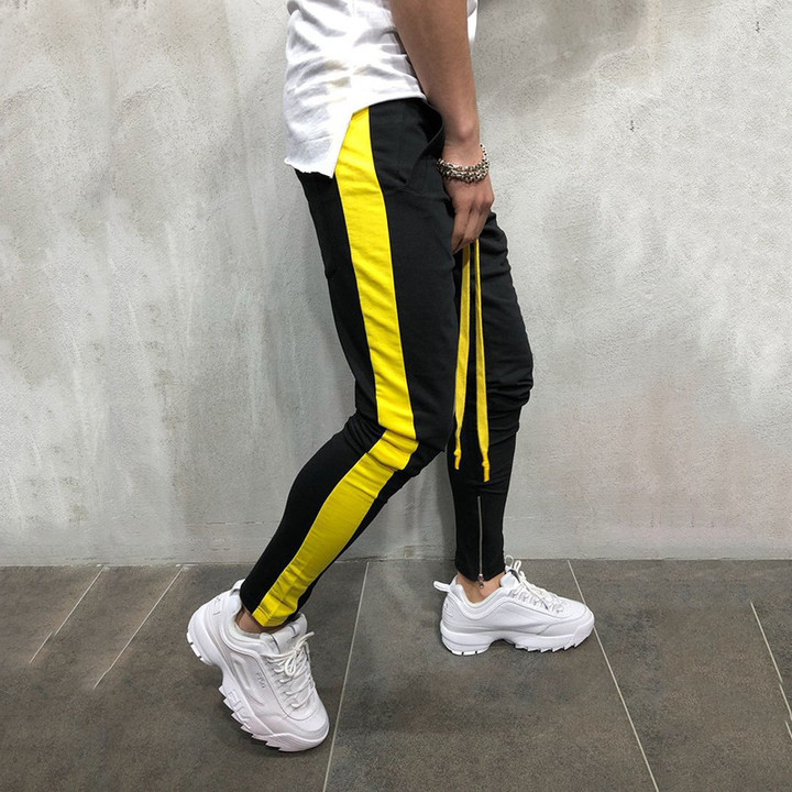 M&J New Men Hip Hop Sweatpants Fitness Joggers Male Side Stripe High Street Hip Trousers Harem Pants