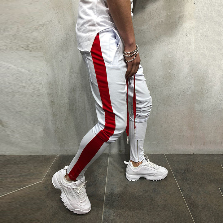 M&J New Men Hip Hop Sweatpants Fitness Joggers Male Side Stripe High Street Hip Trousers Harem Pants