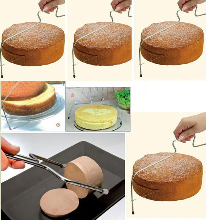 M&amp;J Double/Single Line Adjustable Stainless Steel Cake Cut Tools Cake Slicer  Decorating Mold Tool